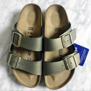 Birkenstock Arizona Icy Metallic Stone Gold